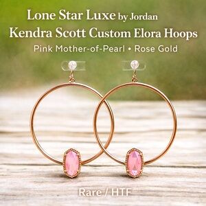 Kendra Scott Custom Elora Hoops | Pink Mother of Pearl | Rose Gold | Rare/HTF